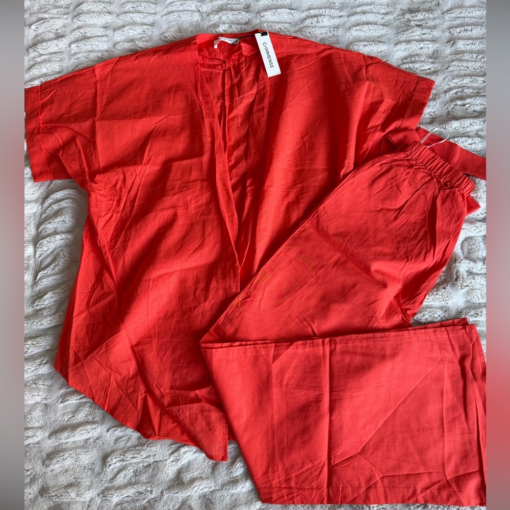 Commense Vibrant Orange Kimono Set - Picture 5 of 7